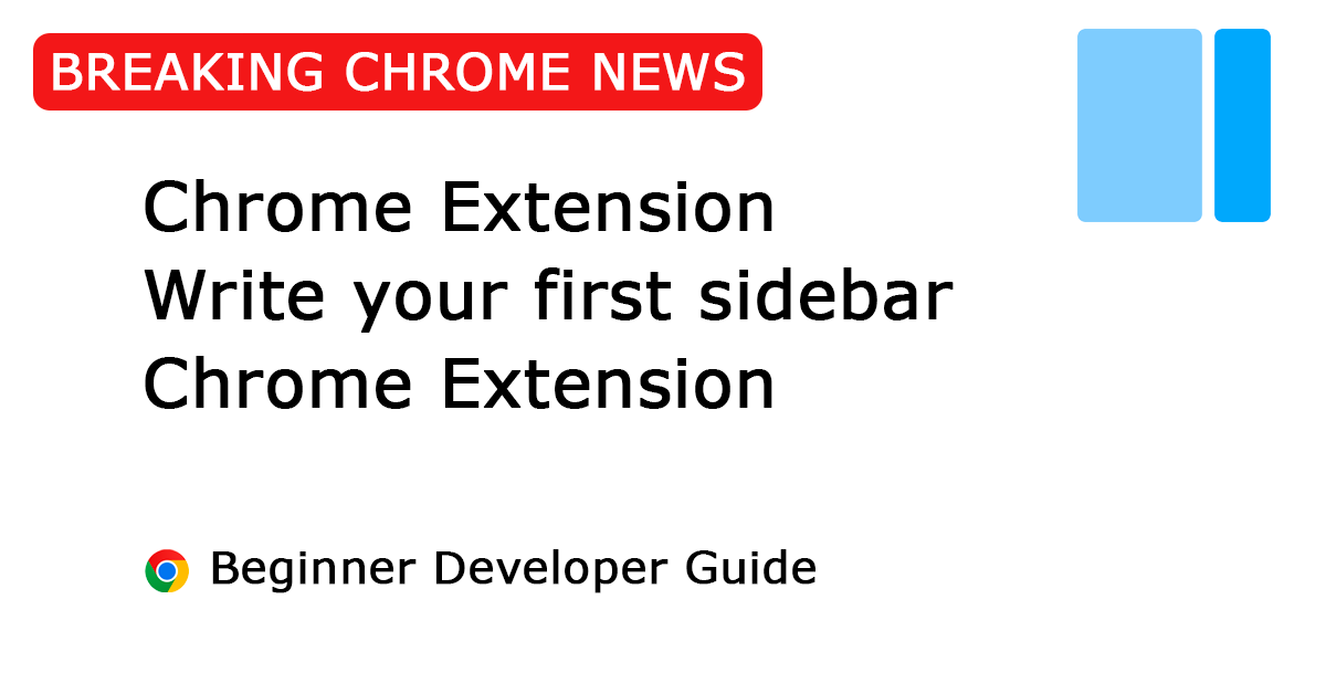 How to easily create new sidebar Chrome extension in MV3?
