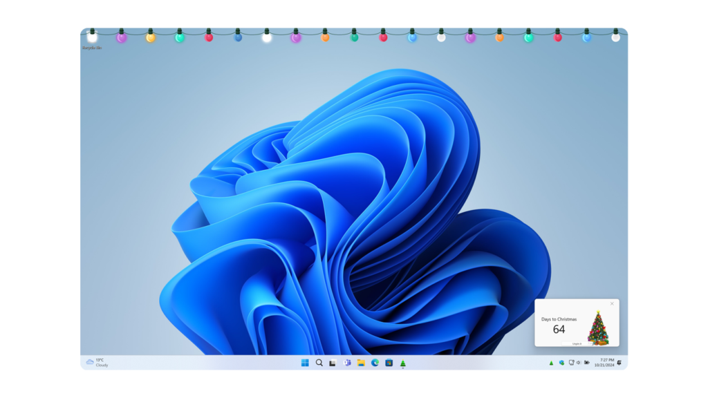 Christmas lights on top of your desktop