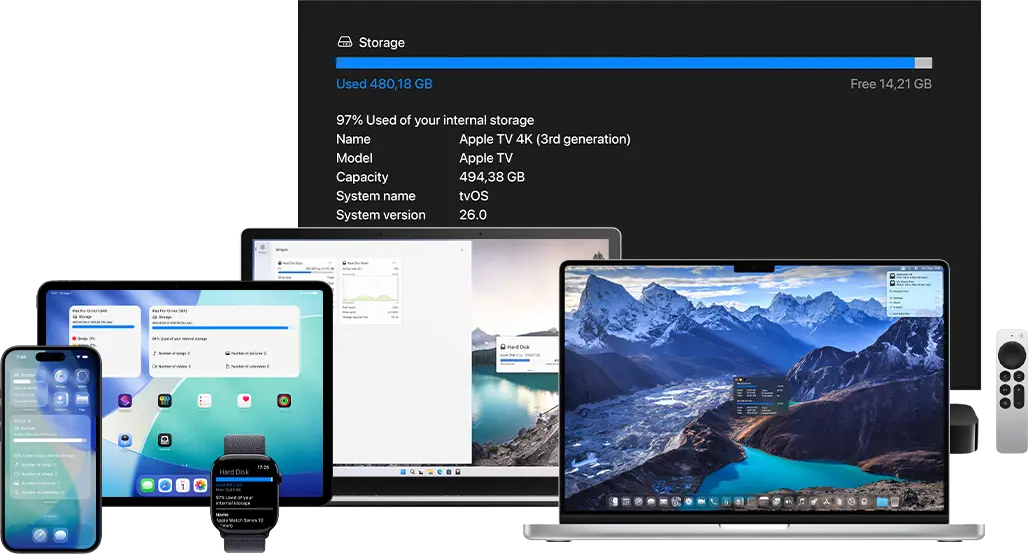 Hard Disk app on all devices