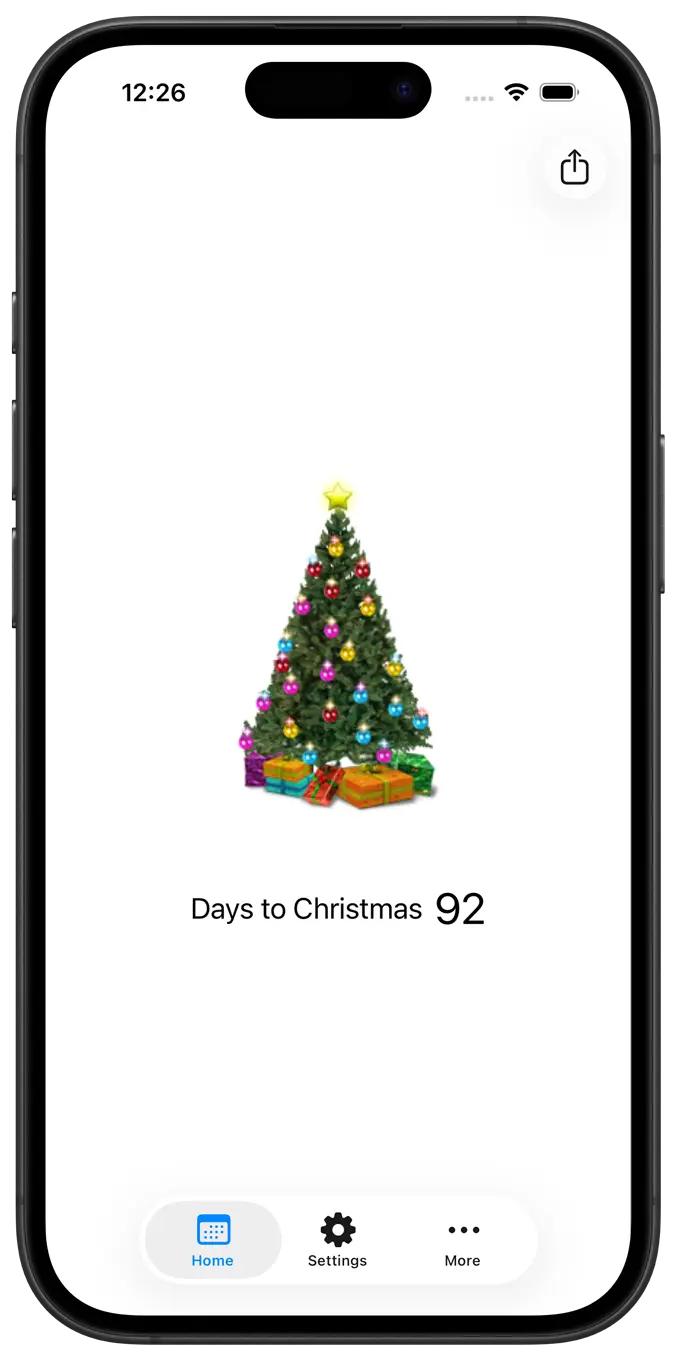 My Christmas Tree iPhone home page