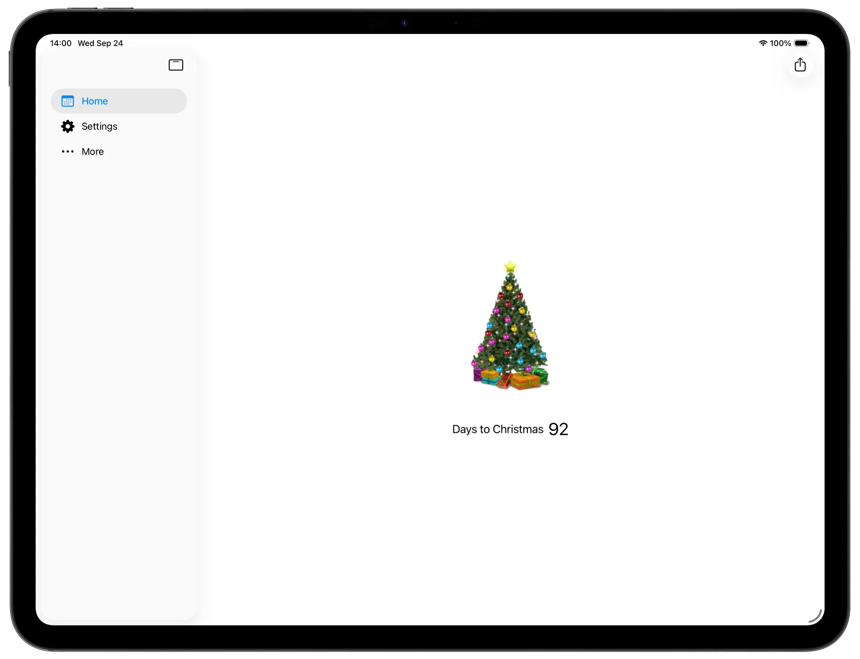 My Christmas Tree iPad home page