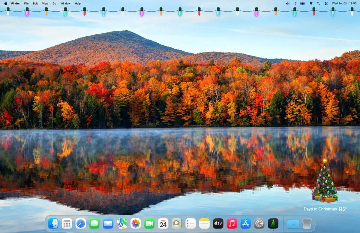 Christmas Lights on Mac desktop