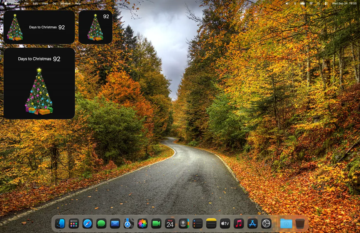 My Christmas Tree macOS Widget Dark Mode