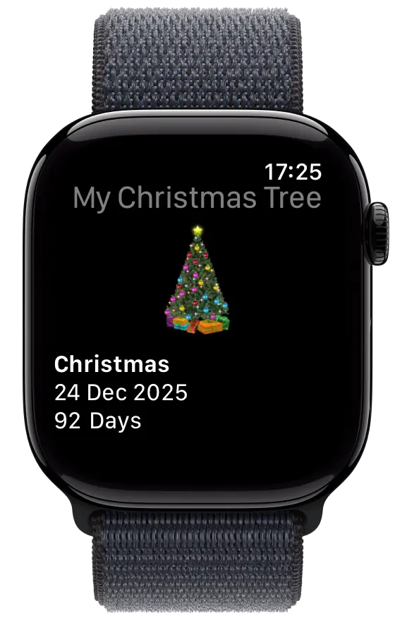 My Christmas Tree app on Apple Watch