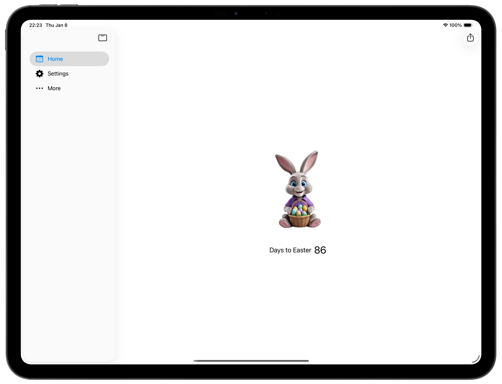 My Easter Bunny iPad home page