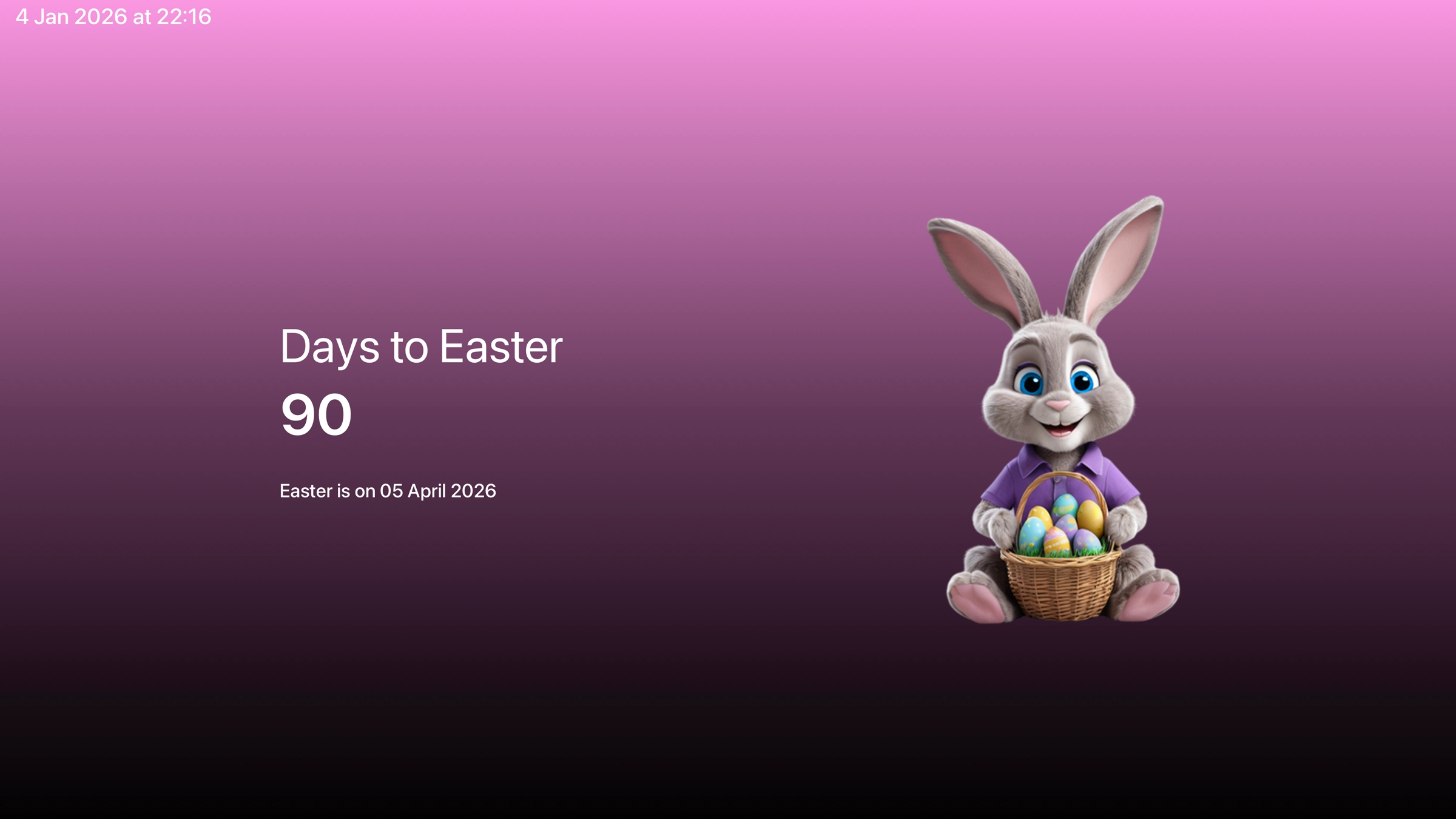 My Easter Bunny home screen on Apple TV