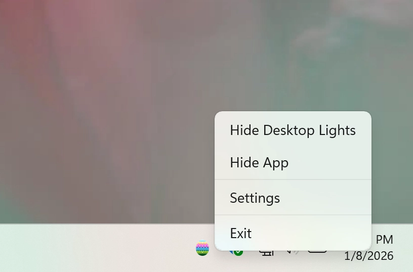 Toggle to desktop easter lights