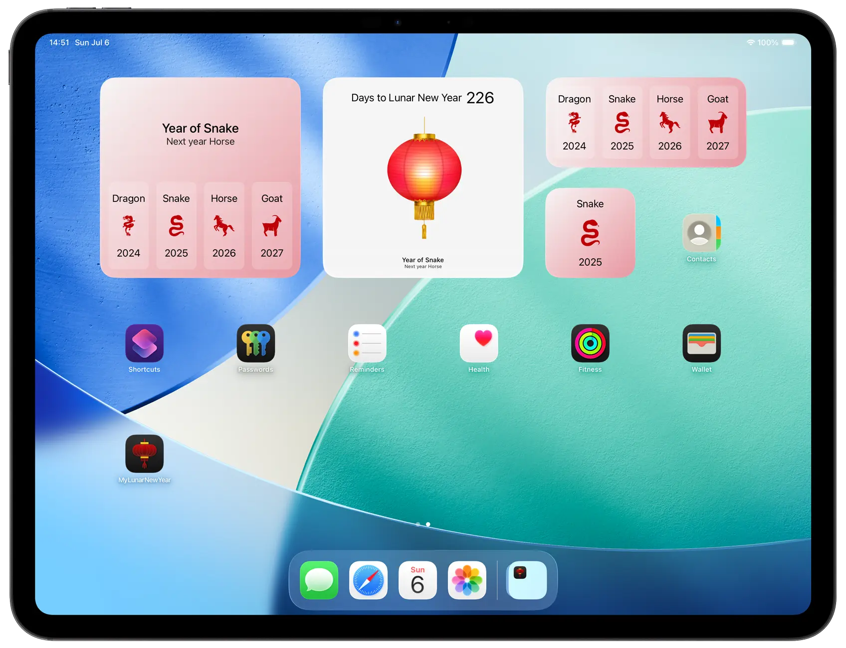 My Lunar New Year Light Mode widgets