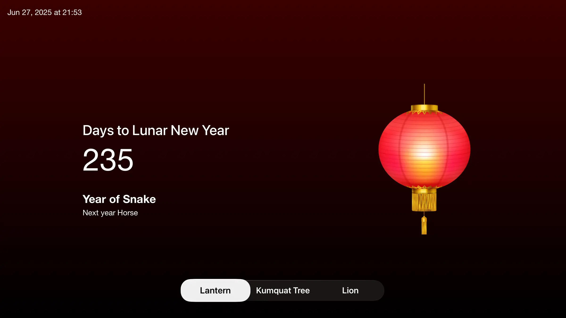 Animated Lantern on your big TV screen