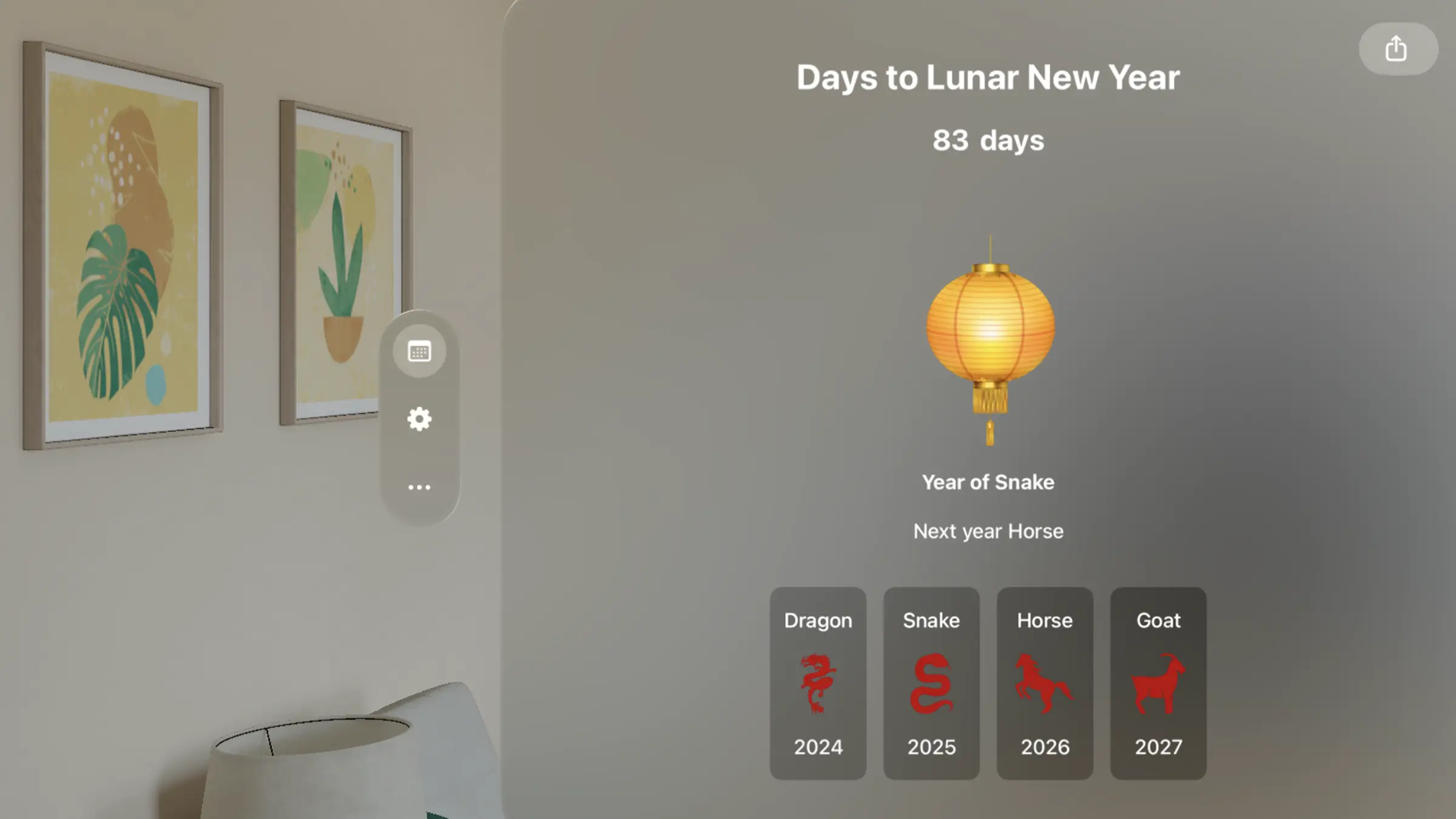 Simple and beautifully Lunar New Year home screen