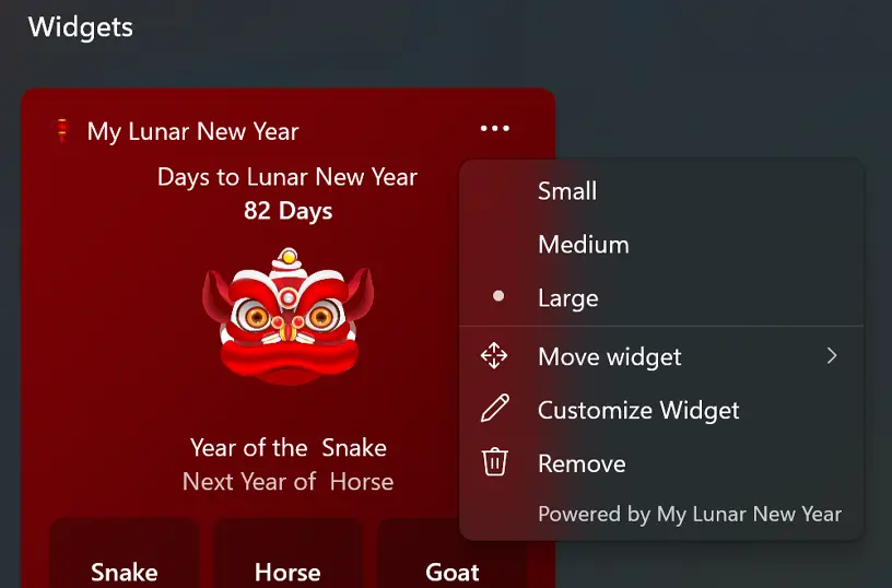 Customize your Windows 11 widget size