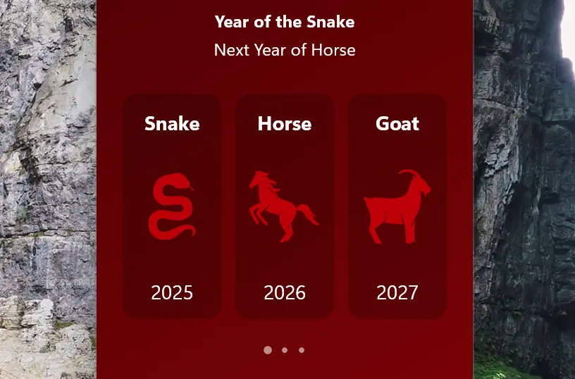 Zodiac sign for current and next year